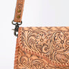 ADBG1137 American Darling Hand Tooled Floral Leather Clutch & Crossbody Purse
