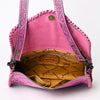 ADBG1137 American Darling Pink Hand Tooled Floral Leather Clutch Crossbody Bag
