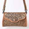 ADBG1137 American Darling Hand Tooled Floral Leather Clutch & Crossbody Purse