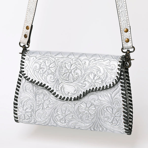 ADBG1137 American Darling Hand Tooled Floral Leather Clutch & Crossbody Purse