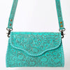 ADBG1137 American Darling Hand Tooled Floral Leather Clutch & Crossbody Purse