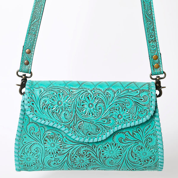 ADBG1137 American Darling Hand Tooled Floral Leather Clutch & Crossbody Purse