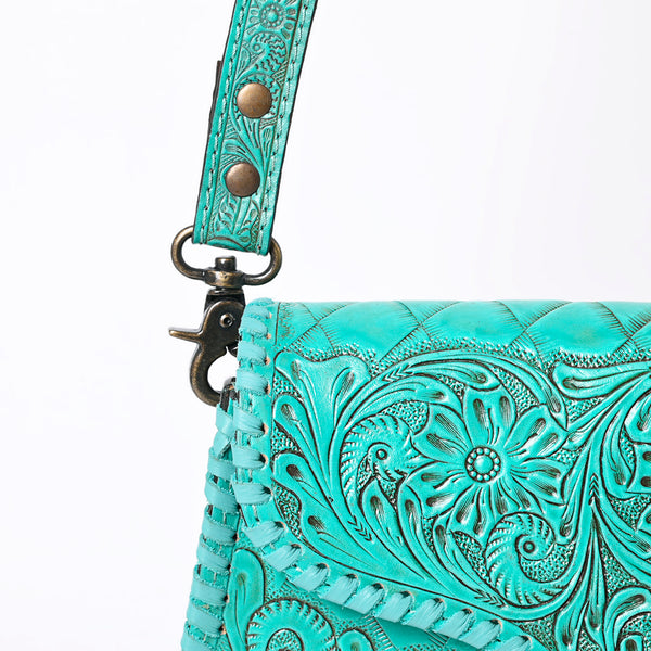 ADBG1137 American Darling Hand Tooled Floral Leather Clutch & Crossbody Purse