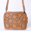 ADBG1138 American Darling Hand Tooled Floral Leather Crossbody Bag Western Purse