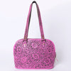 ADBG1139 American Darling Pink Hand Tooled Floral Leather Tote Bag Western Purse