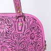 ADBG1139 American Darling Pink Hand Tooled Floral Leather Tote Bag Western Purse