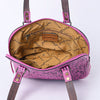 ADBG1139 American Darling Pink Hand Tooled Floral Leather Tote Bag Western Purse