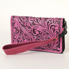 ADBG1140 American Darling Hand-Tooled Western Leather Clutch - Genuine Carved Artisan Women Wristlet Bag
