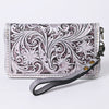 ADBG1140 American Darling Hand-Tooled Western Leather Clutch Bag - Genuine Carved Artisan Women Wristlet