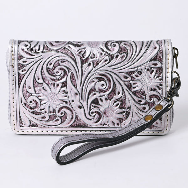 ADBG1140 American Darling Hand-Tooled Western Leather Clutch Bag - Genuine Carved Artisan Women Wristlet