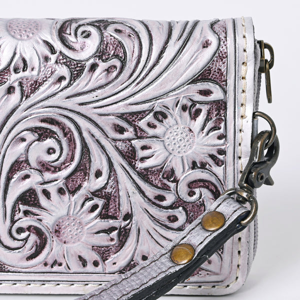 ADBG1140 American Darling Hand-Tooled Western Leather Clutch Bag - Genuine Carved Artisan Women Wristlet