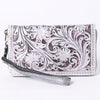 ADBG1140 American Darling Hand-Tooled Western Leather Clutch Bag - Genuine Carved Artisan Women Wristlet