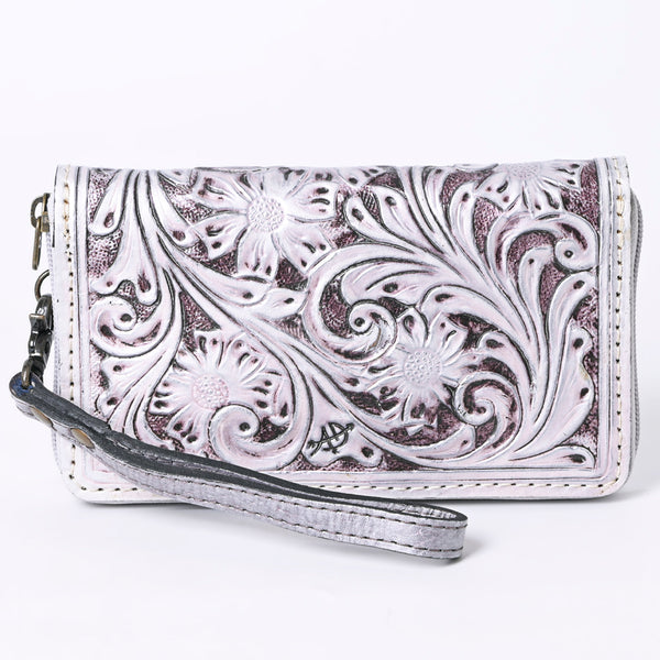 ADBG1140 American Darling Hand-Tooled Western Leather Clutch Bag - Genuine Carved Artisan Women Wristlet