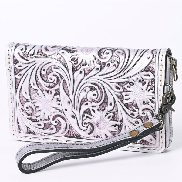 ADBG1140 American Darling Hand-Tooled Western Leather Clutch Bag - Genuine Carved Artisan Women Wristlet