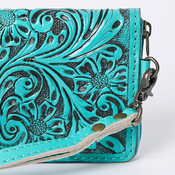 ADBG1140 American Darling Hand-Tooled Western Leather Clutch Bag - Genuine Carved Artisan Women Wristlet