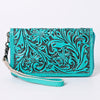 ADBG1140 American Darling Hand-Tooled Western Leather Clutch Bag - Genuine Carved Artisan Women Wristlet