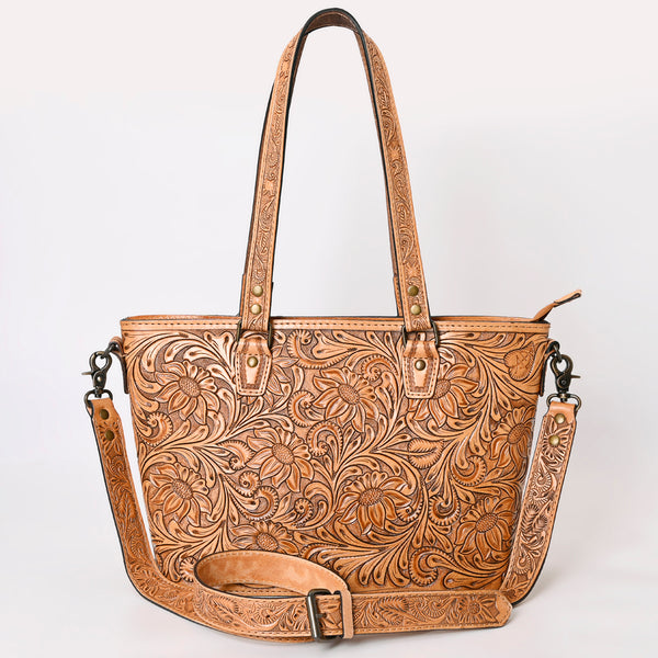 ADBG1141 American Darling Hand Tooled Leather Tote -Western Floral Carved Purse
