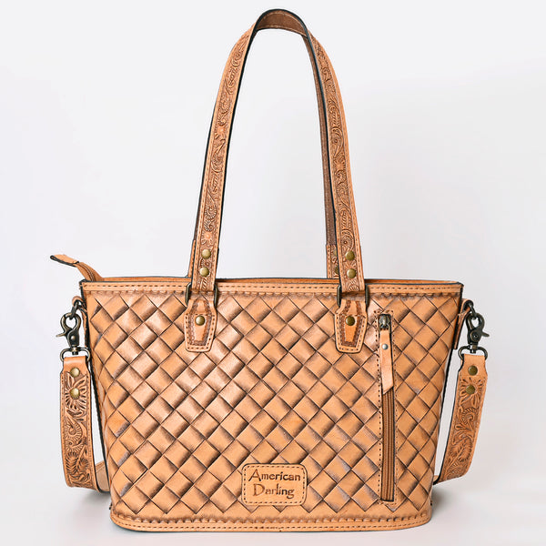 ADBG1141 American Darling Hand Tooled Leather Tote -Western Floral Carved Purse