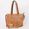 ADBG1141 American Darling Hand Tooled Leather Tote -Western Floral Carved Purse