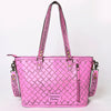 ADBG1141 American Darling Pink Hand Tooled Leather Tote -Western Floral Purse
