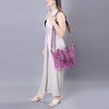 ADBG1141 American Darling Pink Hand Tooled Leather Tote -Western Floral Purse