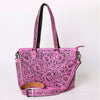ADBG1141 American Darling Pink Hand Tooled Leather Tote -Western Floral Purse