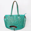 ADBG1141 American Darling Hand Tooled Leather Tote -Western Floral Carved Purse