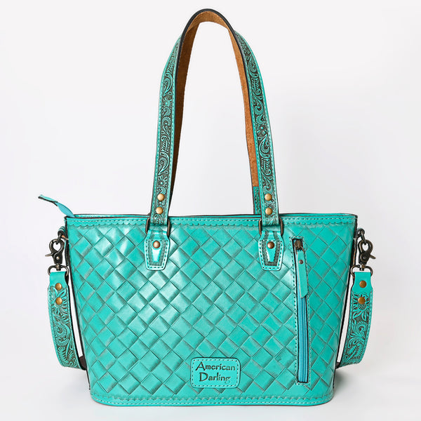 ADBG1141 American Darling Hand Tooled Leather Tote -Western Floral Carved Purse