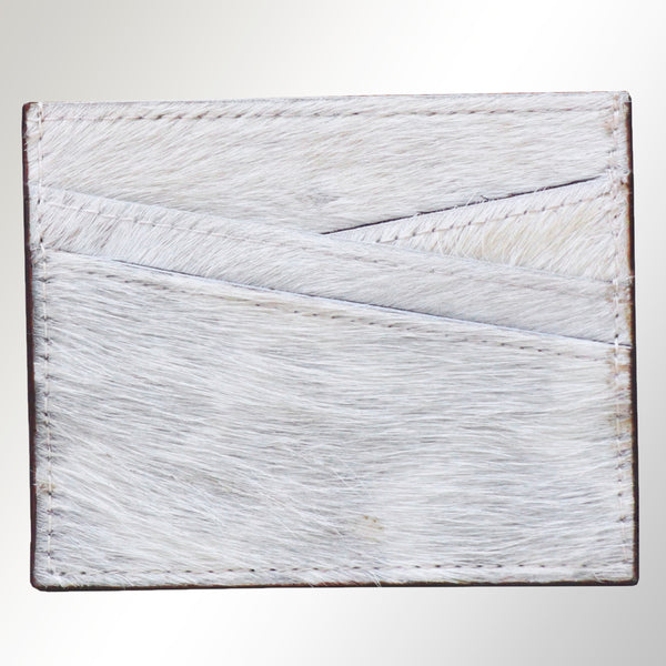 ADCCM102 Hair-On Cowhide Leather Card Holder - Western Slim Wallet