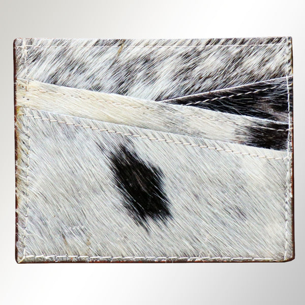 ADCCM102 Hair-On Cowhide Leather Card Holder - Western Slim Wallet