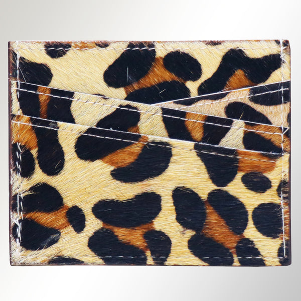 ADCCM102 Hair-On Cowhide Leather Card Holder - Western Slim Wallet
