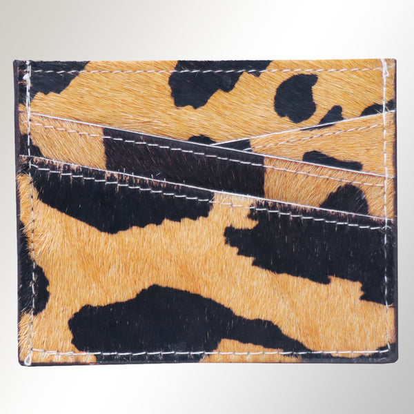ADCCM102 Hair-On Cowhide Leather Card Holder - Western Slim Wallet