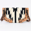 ADBG1097 American Darling Western Leather Crossbody Hand Bag with Woven Saddle Blanket