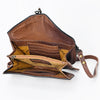 ADBG1097 American Darling Western Leather Crossbody Hand Bag with Woven Saddle Blanket