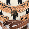 ADBG1097 American Darling Western Leather Crossbody Hand Bag with Woven Saddle Blanket