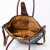 ADBG1084 American Darling Hand-Woven Saddle Blanket Tote Bag with Tooled Leather Accents