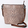 ADBG966 American Darling Crocodile Embossed Leather Western Bucket Crossbody Bag