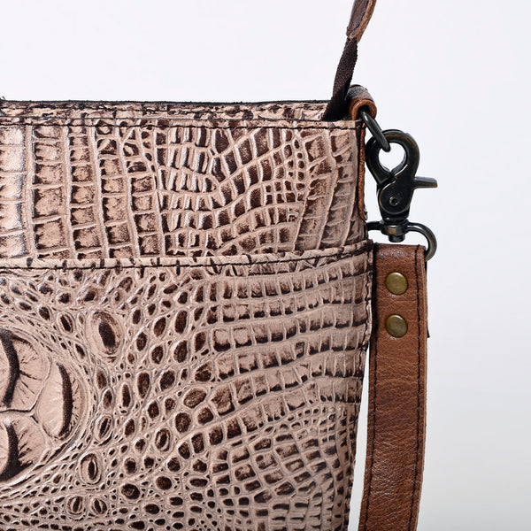 ADBG966 American Darling Crocodile Embossed Leather Western Bucket Crossbody Bag