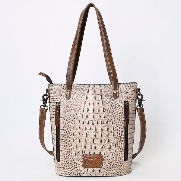 ADBG969 American Darling Exotic Embossed Leather Crossbody Vertical Tote Bag