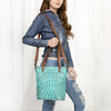 ADBG969 American Darling Exotic Embossed Leather Crossbody Vertical Tote Bag