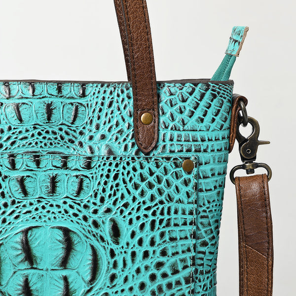 ADBG969 American Darling Exotic Embossed Leather Crossbody Vertical Tote Bag