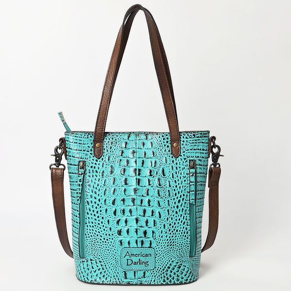 ADBG969 American Darling Exotic Embossed Leather Crossbody Vertical Tote Bag