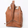 ADBG1145 American Darling Western Cowhide Backpack -Tooled Leather Strap Bag