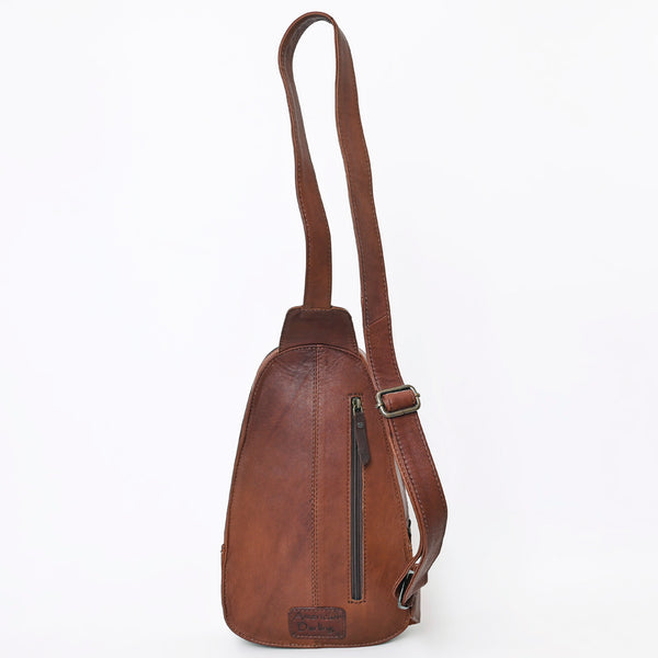 ADBG1146 American Darling Saddle Blanket Sling Bag -Floral Tooled Leather Backpack