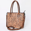 ADBG1147 American Darling Hand Tooled Leather Tote -Western Floral Carved Purse