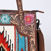 ADBG1149 American Darling Saddle Blanket & Tooled Leather Tote -Western Purse
