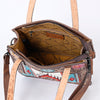 ADBG1149 American Darling Saddle Blanket & Tooled Leather Tote -Western Purse
