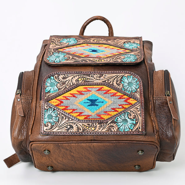 ADBG1150 American Darling Saddle Blanket & Tooled Leather Backpack -Western Bag