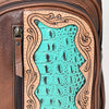 ADBG1151 American Darling Tooled Leather Sling Bag -Crocodile Embossed Crossbody