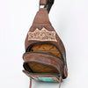 ADBG1151 American Darling Tooled Leather Sling Bag -Crocodile Embossed Crossbody